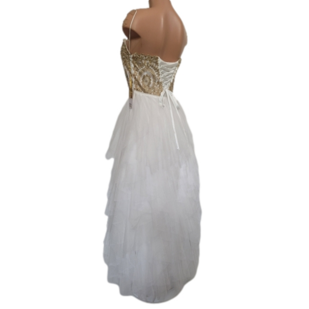 Say Yes To The Prom Juniors Embellished Strapless Gown Size 9 - Picture 6 of 12